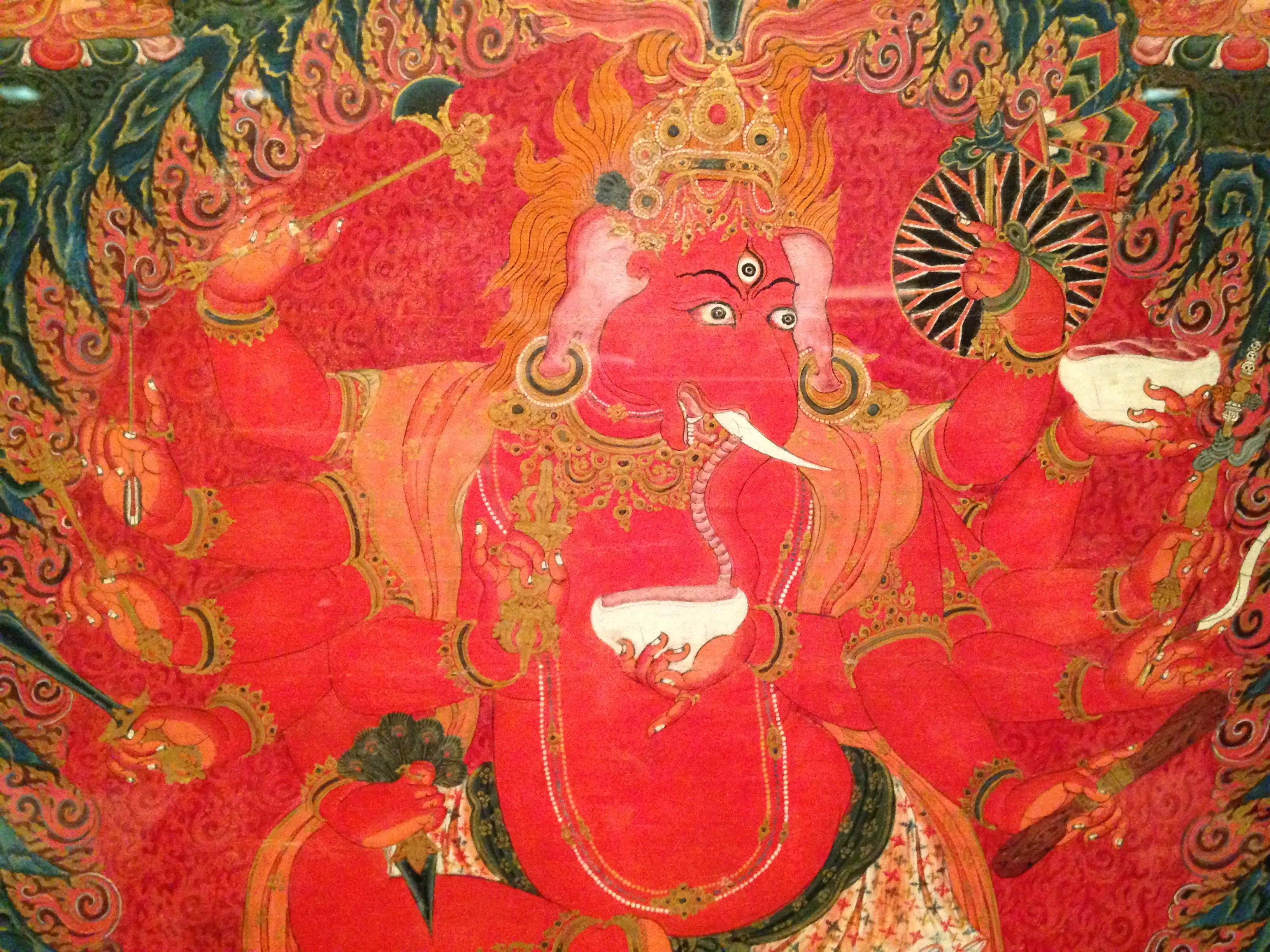 Dancing Red Ganapati