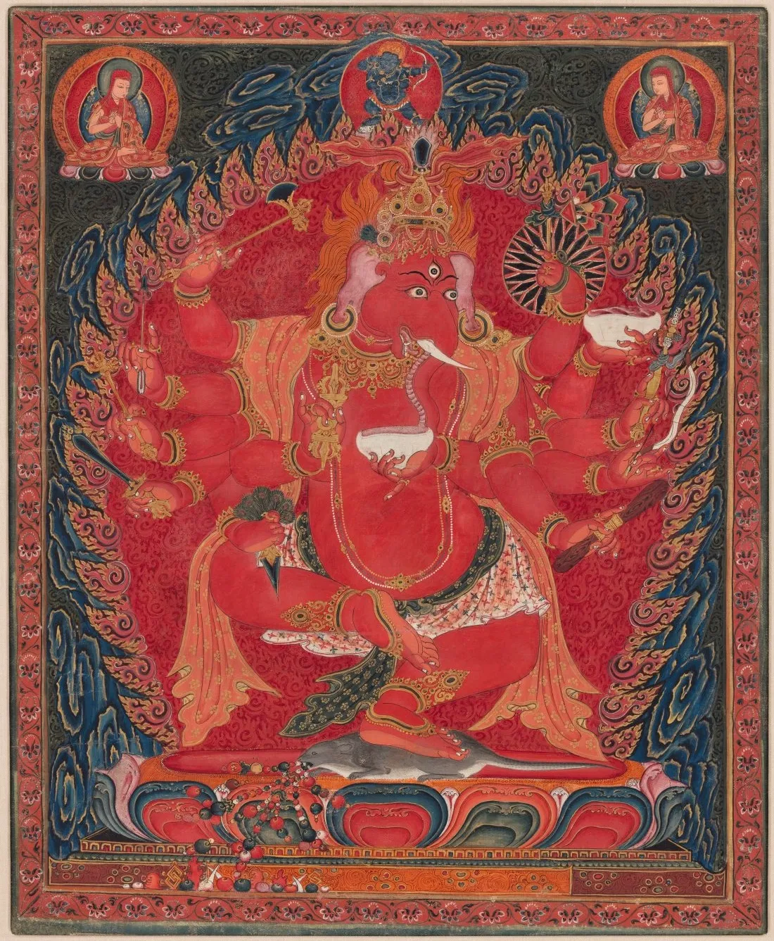 Dancing Red Ganapati