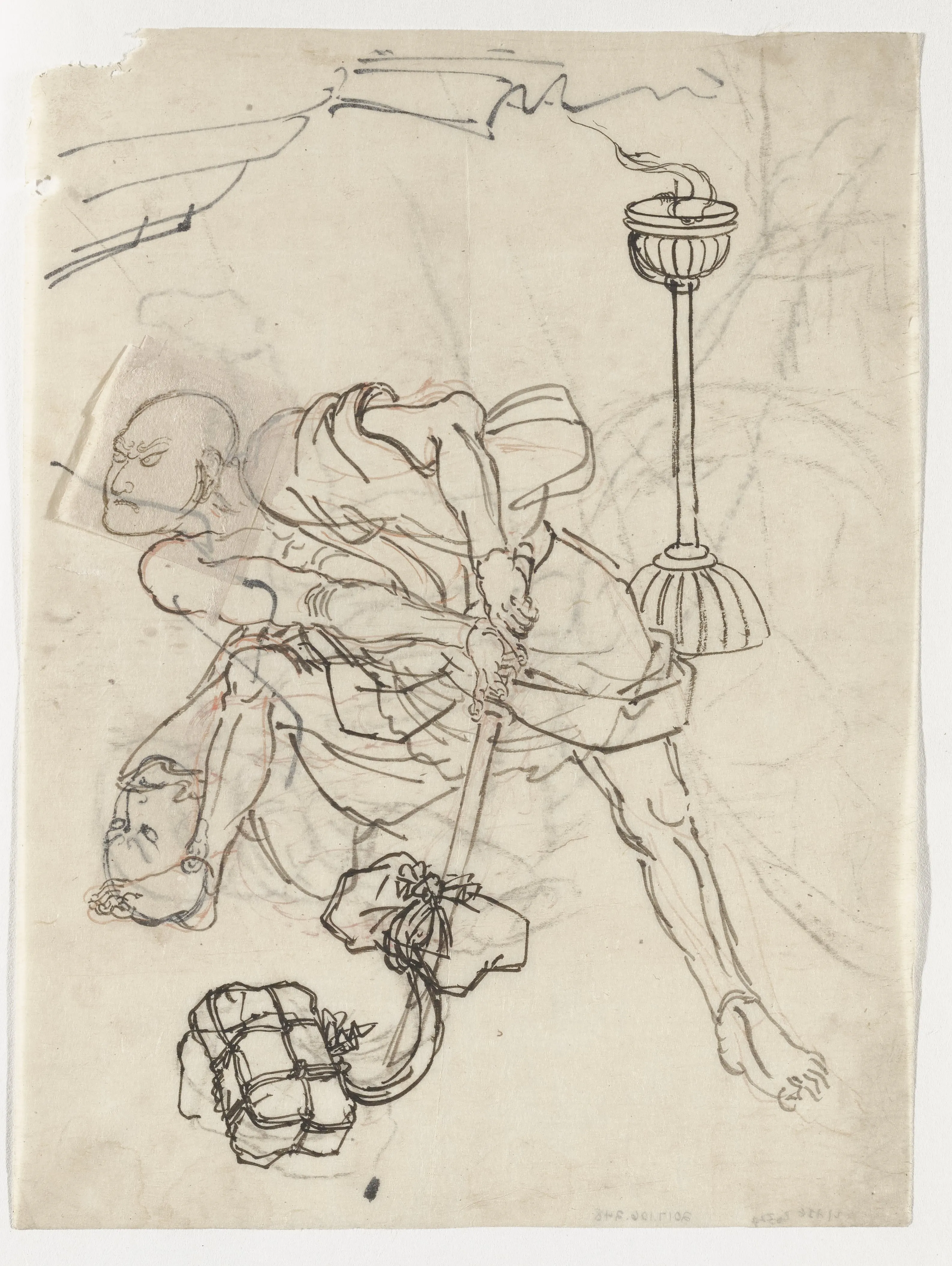 Study of a warrior wielding his sword