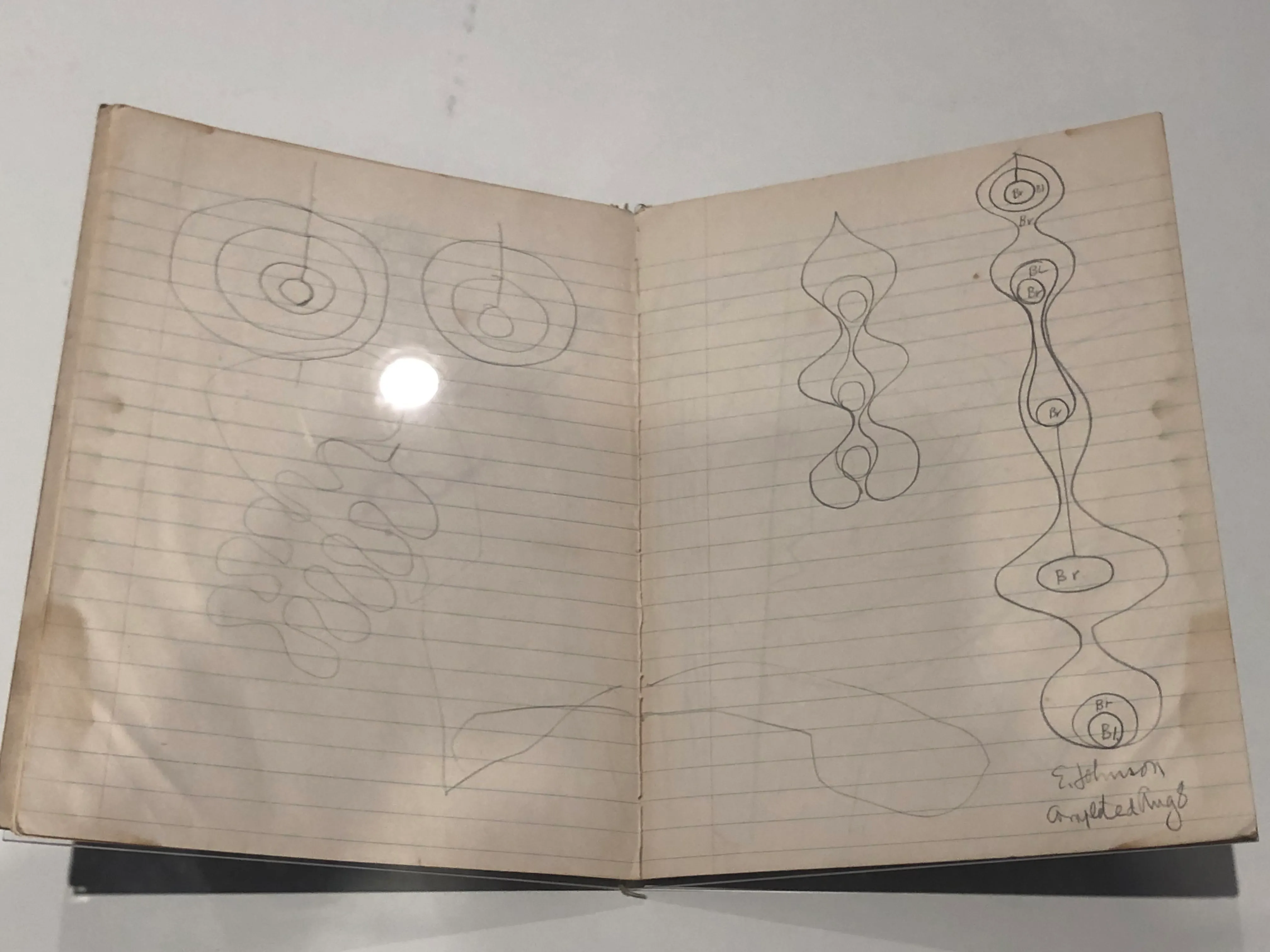 Untitled (S.114, Hanging, Six-Lobed Continuous Form within a Form with One Suspended and Two Tied Spheres)