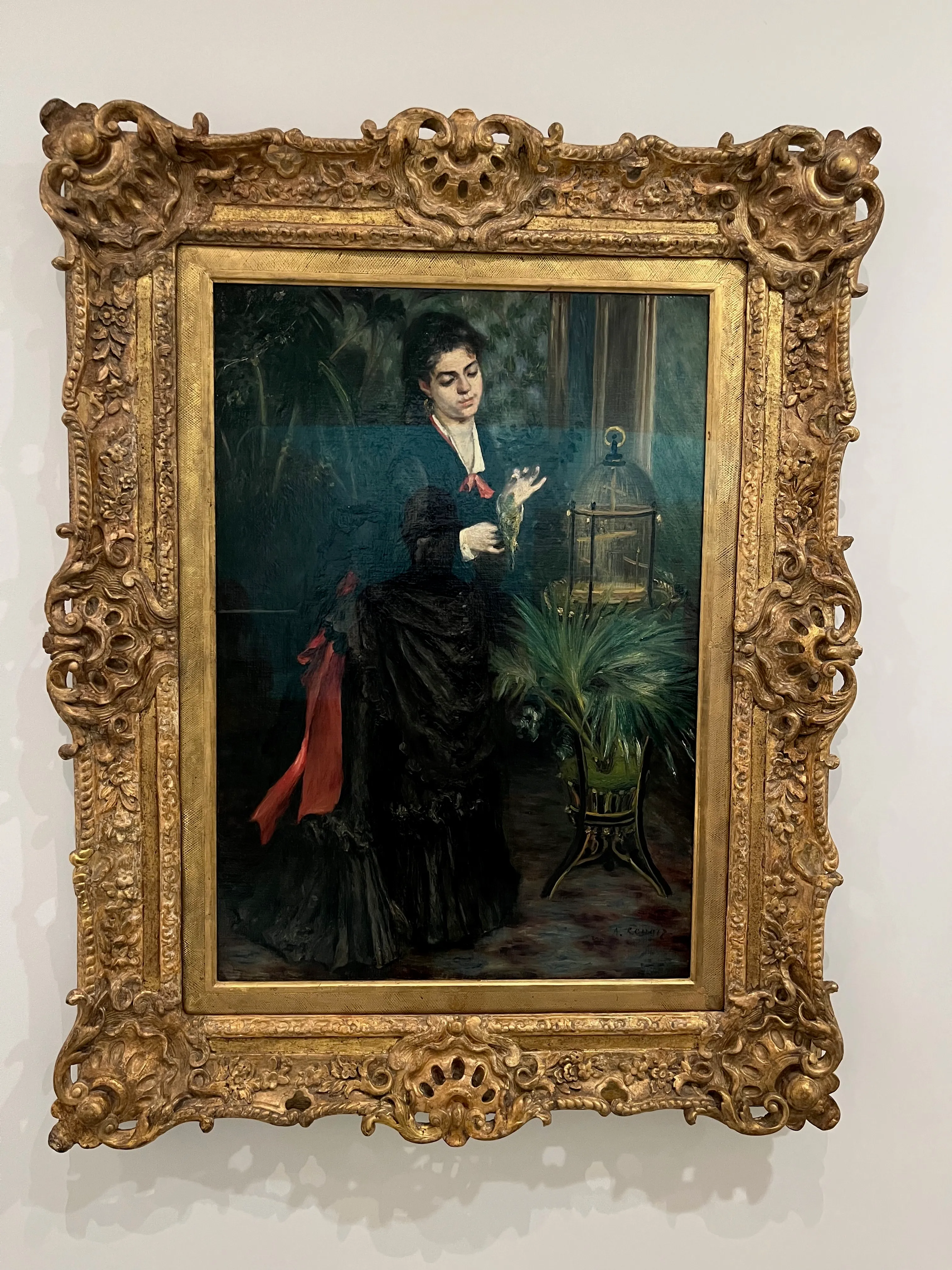 Woman with Parakeet