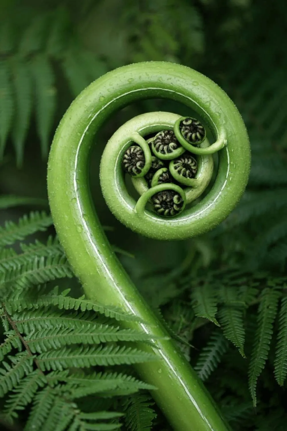 A fern frond unfurling