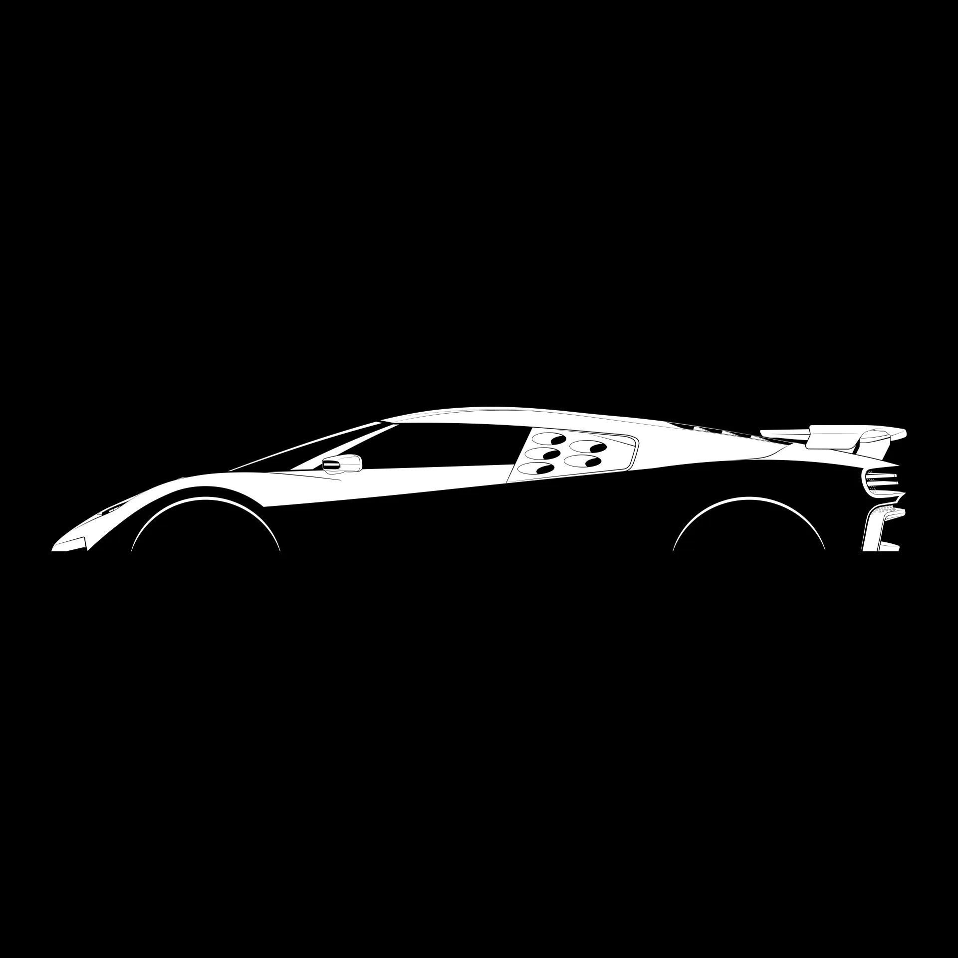 Silhouette of Bugatti-Centodieci-01 by Henry Lin