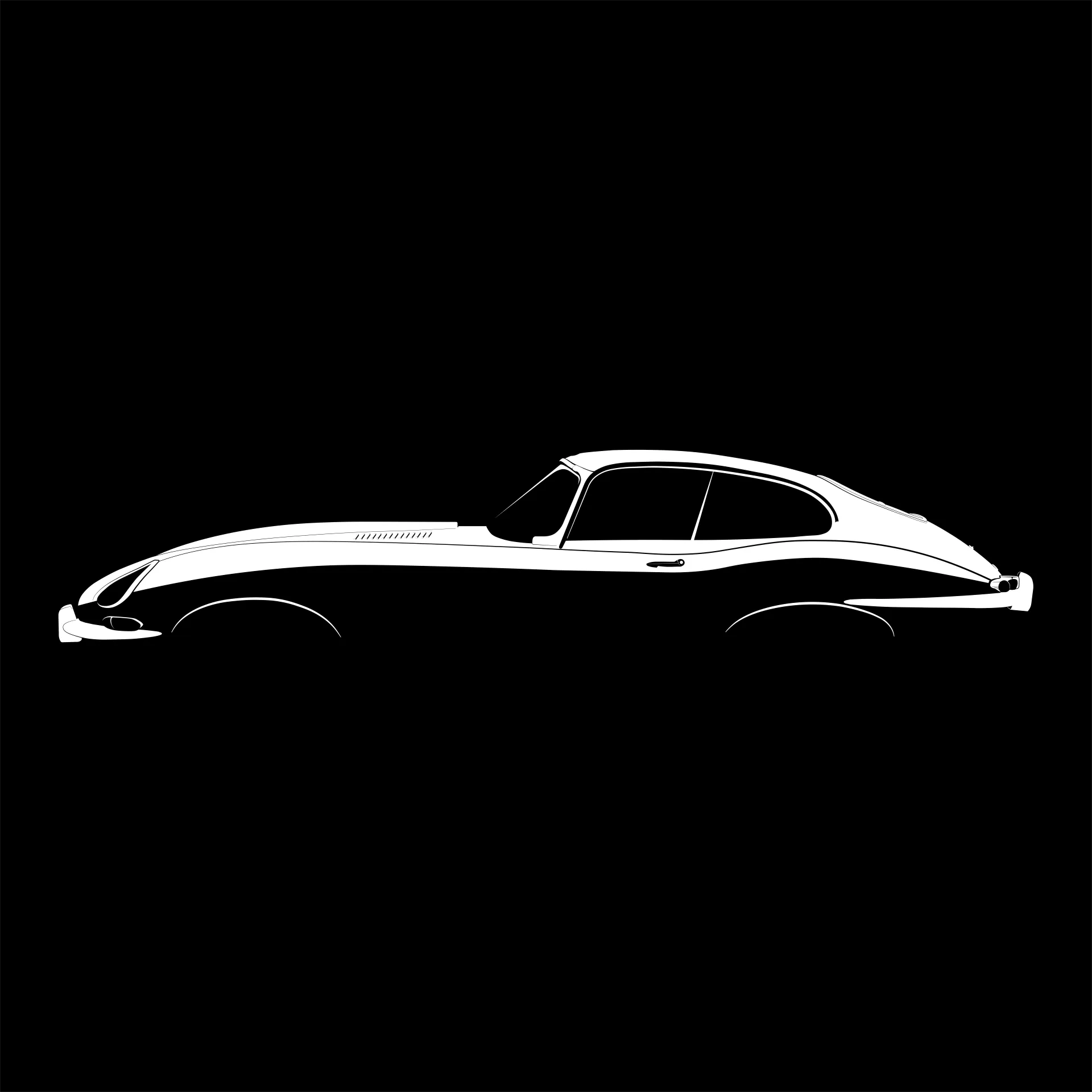 Silhouette of Jaguar-E-Type-02 by Henry Lin