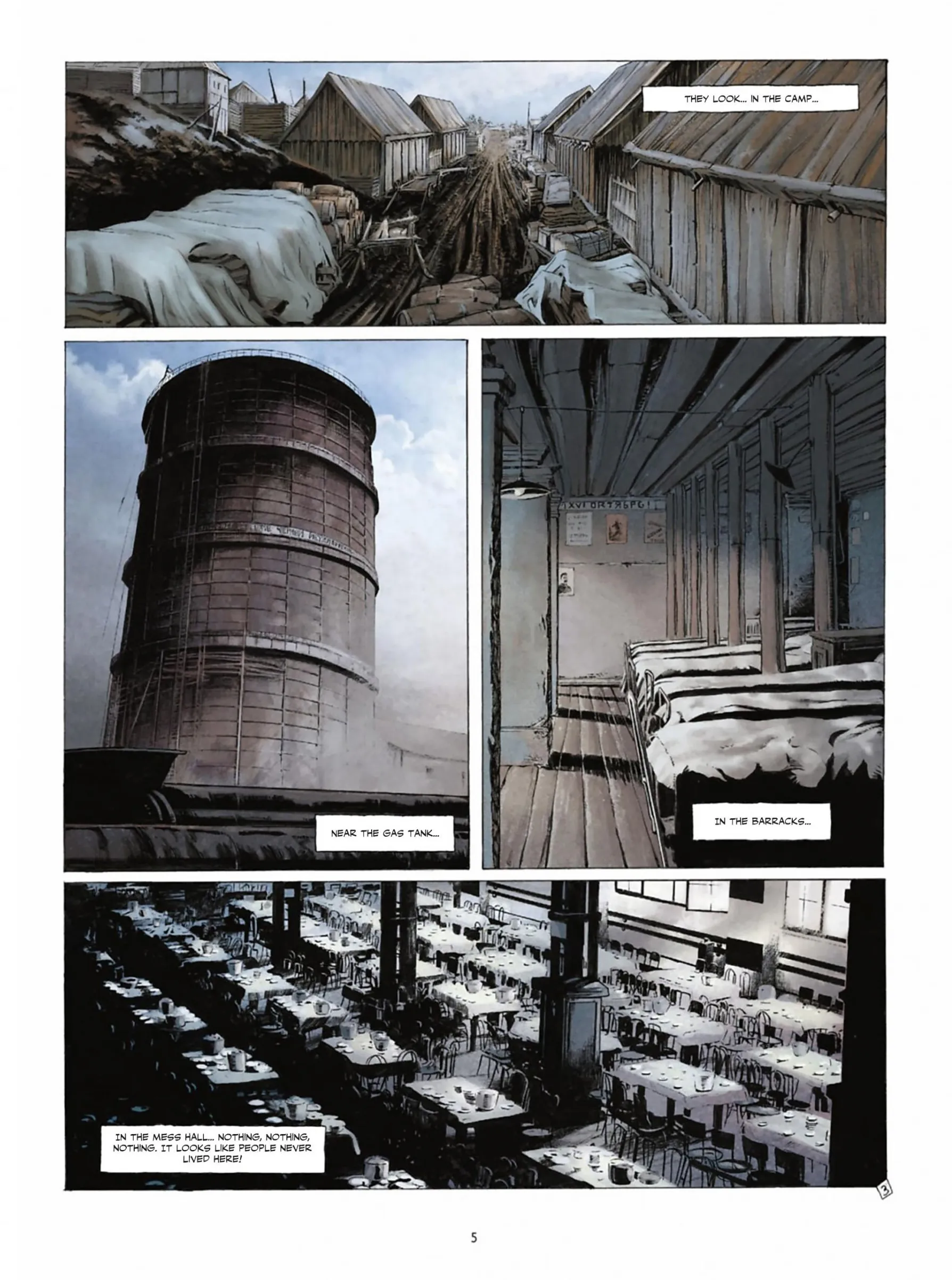 A sample page from the book showing artwork by Regis Penet