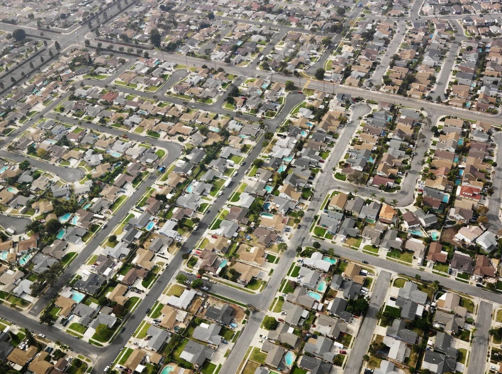 Aerial photo of suburban sprawl