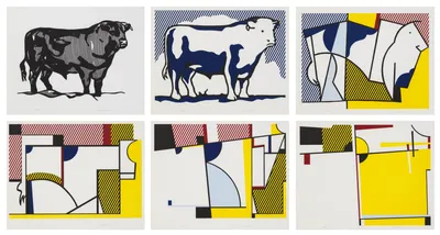 Bull Profile Series: Bull I–VI by Roy Lichtenstein