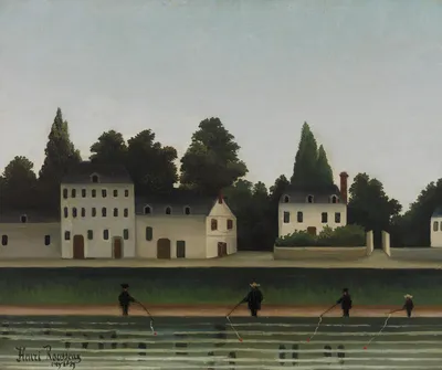 Landscape and Four Fisherman (Paysage et quatre pêcheurs à la ligne) by Henri Rousseau