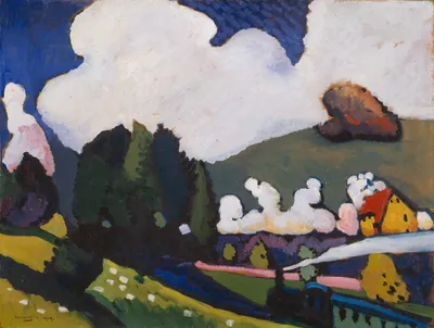 Landscape near Murnau with Locomotive by Vasily Kandinsky