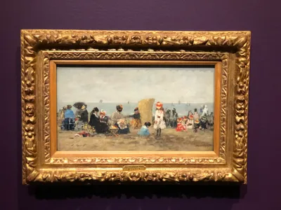 Scene at the Beach in Trouville (Trouville, scène de plage) by Eugène Boudin
