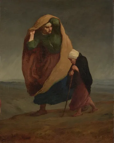 Two Figures in a Landscape (Les Errants) by Jean-François Millet